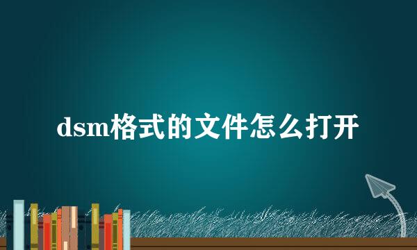 dsm格式的文件怎么打开