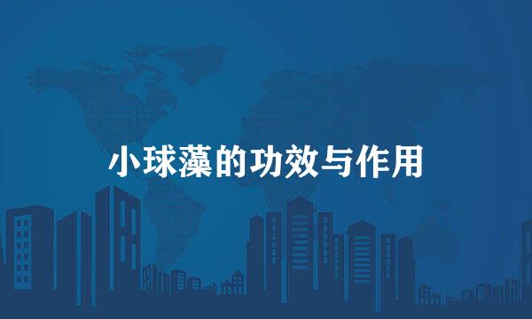 小球藻的功效与作用