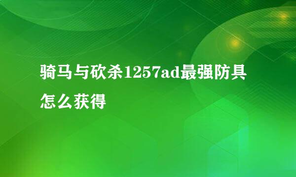 骑马与砍杀1257ad最强防具怎么获得