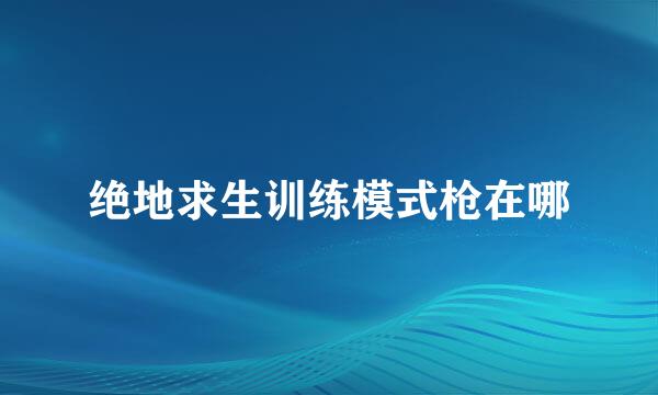 绝地求生训练模式枪在哪