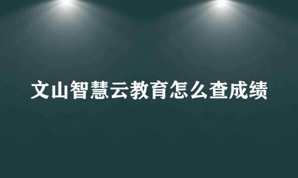 文山智慧云教育怎么查成绩
