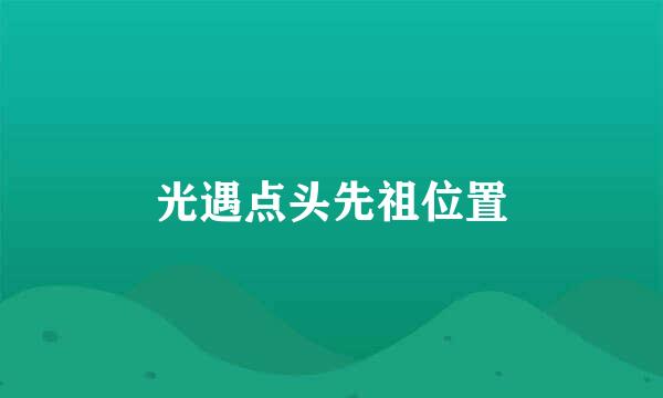 光遇点头先祖位置