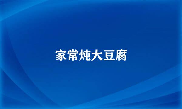 家常炖大豆腐