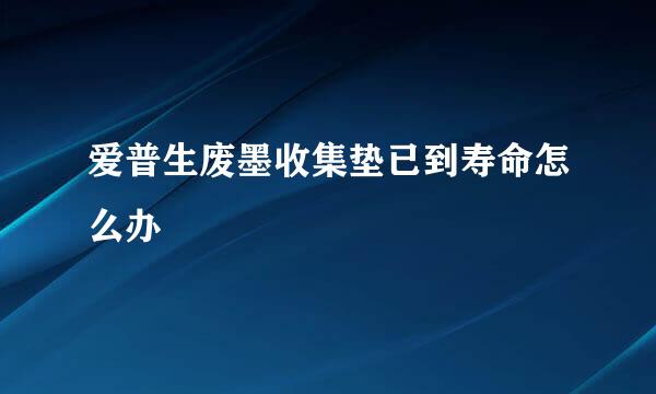 爱普生废墨收集垫已到寿命怎么办