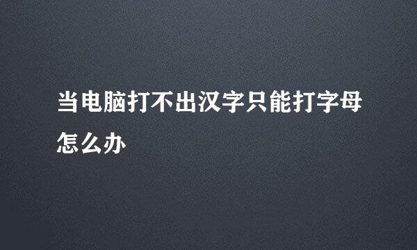 当电脑打不出汉字只能打字母怎么办