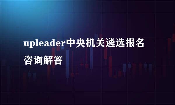 upleader中央机关遴选报名咨询解答