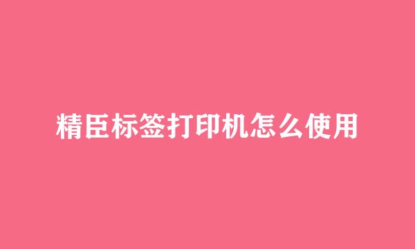 精臣标签打印机怎么使用