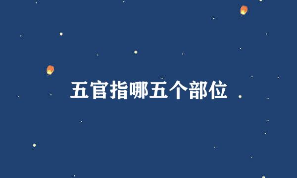 五官指哪五个部位