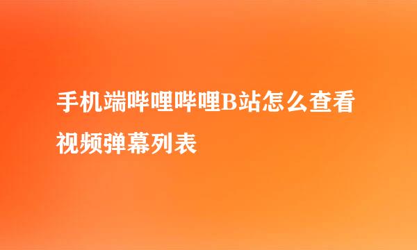 手机端哔哩哔哩B站怎么查看视频弹幕列表