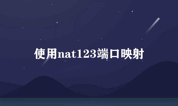 使用nat123端口映射