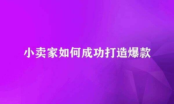 小卖家如何成功打造爆款