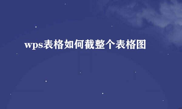 wps表格如何截整个表格图