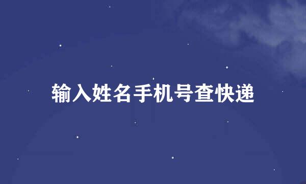 输入姓名手机号查快递