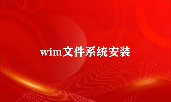 wim文件系统安装