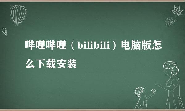 哔哩哔哩(bilibili)电脑版怎么下载安装