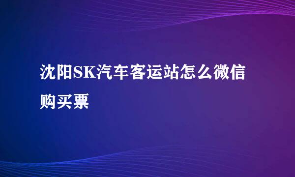 沈阳SK汽车客运站怎么微信购买票