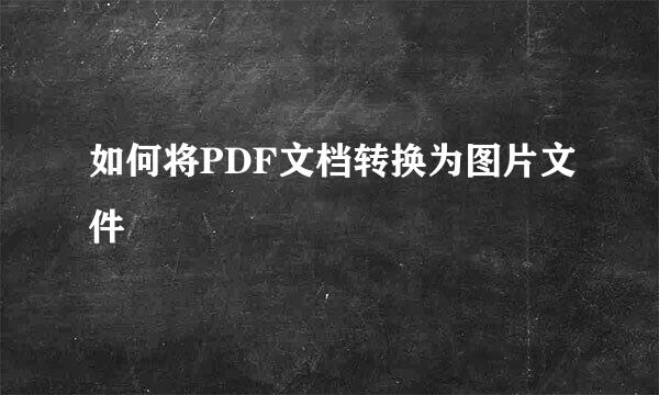 如何将PDF文档转换为图片文件