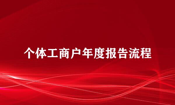 个体工商户年度报告流程