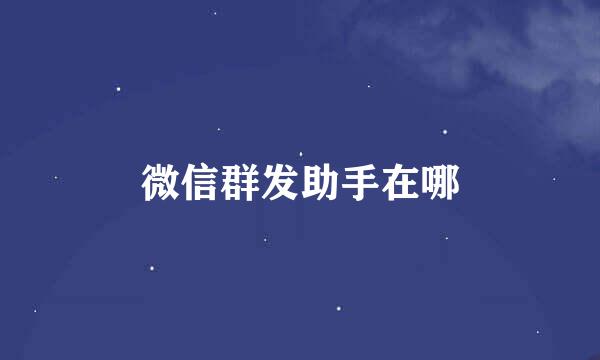 微信群发助手在哪
