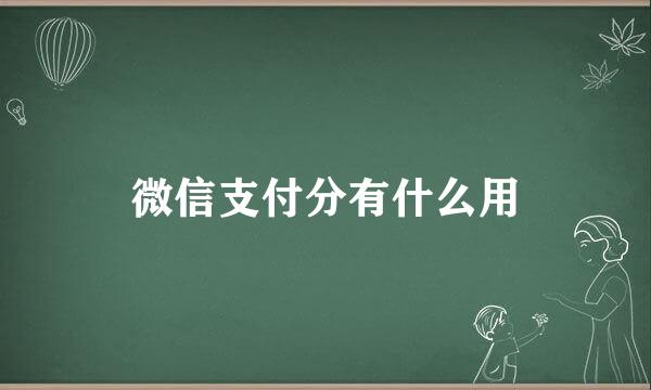 微信支付分有什么用
