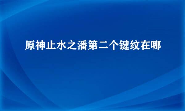 原神止水之潘第二个键纹在哪