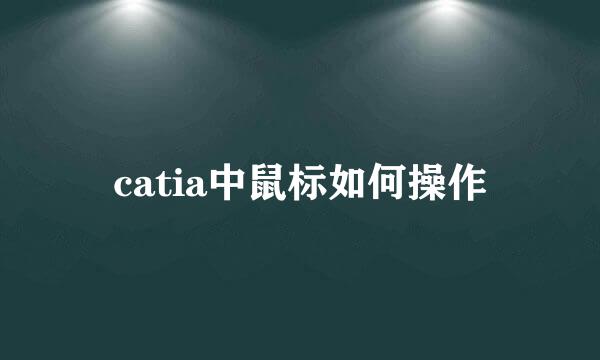 catia中鼠标如何操作