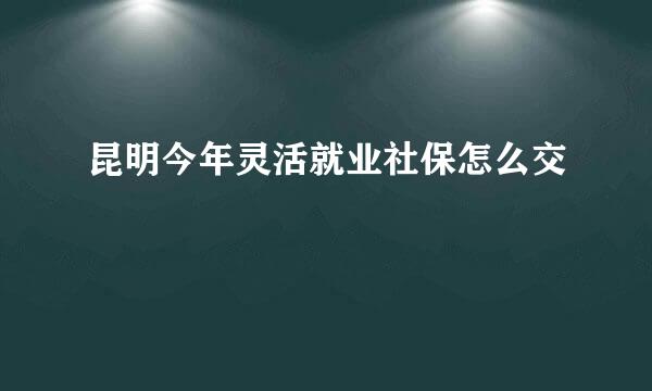 昆明今年灵活就业社保怎么交