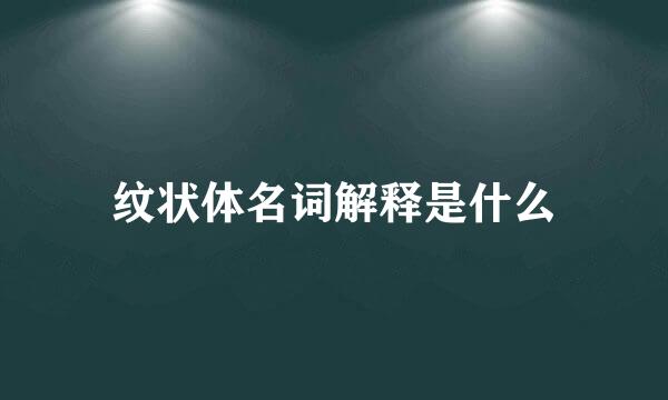 纹状体名词解释是什么