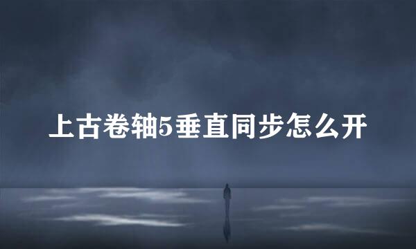 上古卷轴5垂直同步怎么开