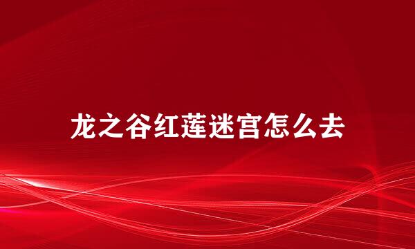 龙之谷红莲迷宫怎么去