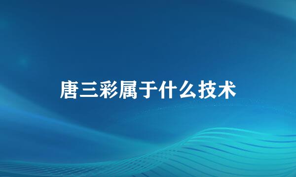 唐三彩属于什么技术