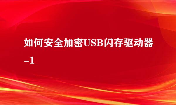 如何安全加密USB闪存驱动器-1