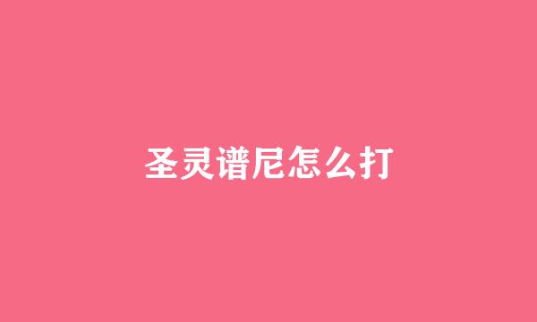 圣灵谱尼怎么打