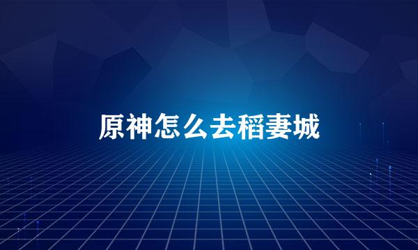 原神怎么去稻妻城