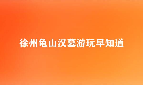 徐州龟山汉墓游玩早知道