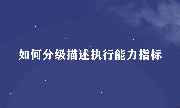 如何分级描述执行能力指标