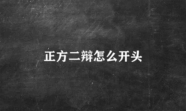 正方二辩怎么开头