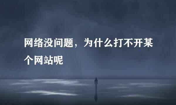 网络没问题，为什么打不开某个网站呢