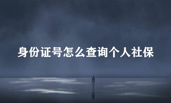 身份证号怎么查询个人社保