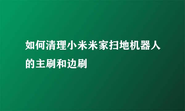 如何清理小米米家扫地机器人的主刷和边刷