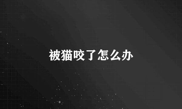 被猫咬了怎么办