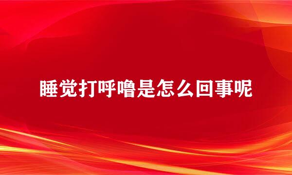睡觉打呼噜是怎么回事呢