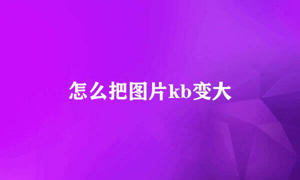 怎么把图片kb变大