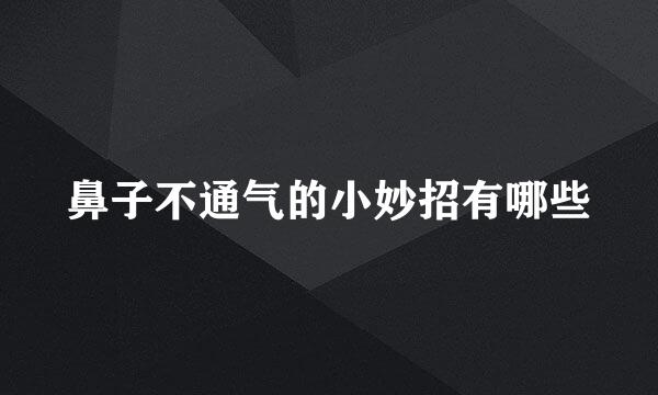 鼻子不通气的小妙招有哪些