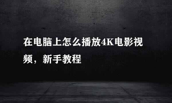 在电脑上怎么播放4K电影视频,新手教程