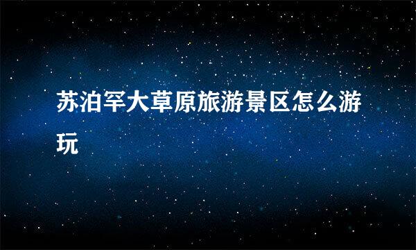 苏泊罕大草原旅游景区怎么游玩