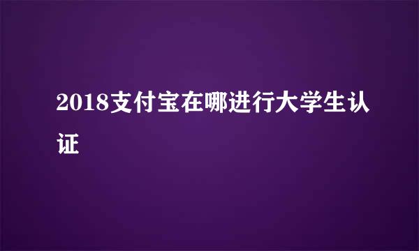 2018支付宝在哪进行大学生认证