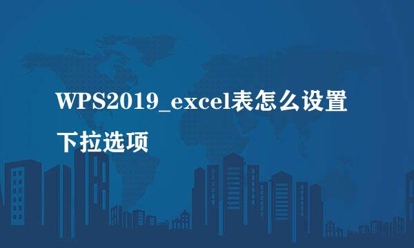 WPS2019_excel表怎么设置下拉选项