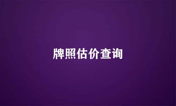 牌照估价查询