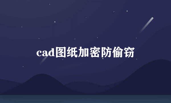 cad图纸加密防偷窃